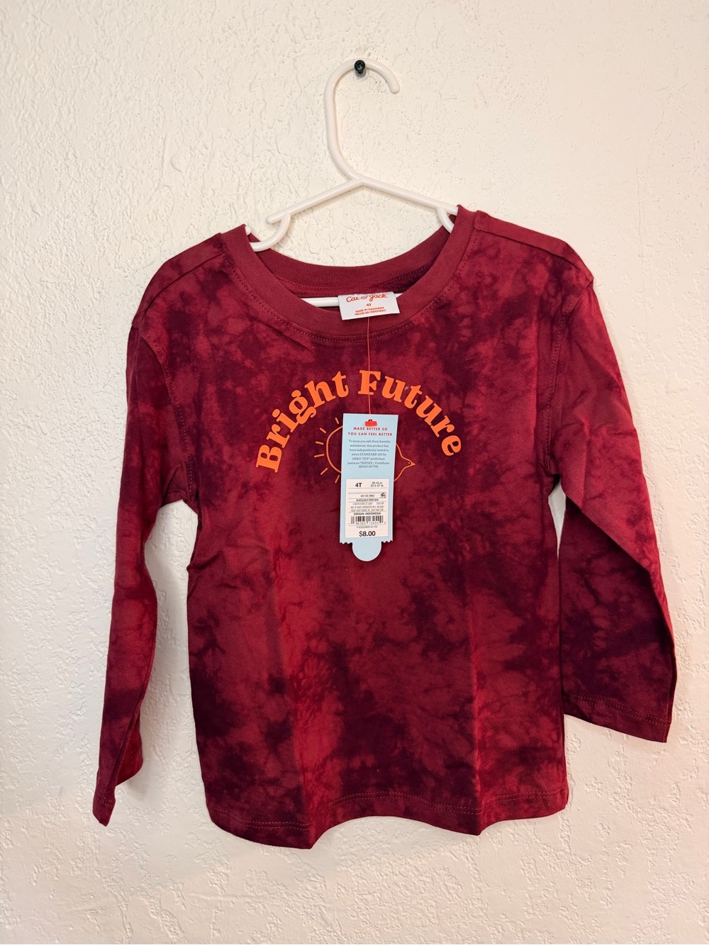 Bright Future Kids Long Sleeve Tie-Dye Top NWT